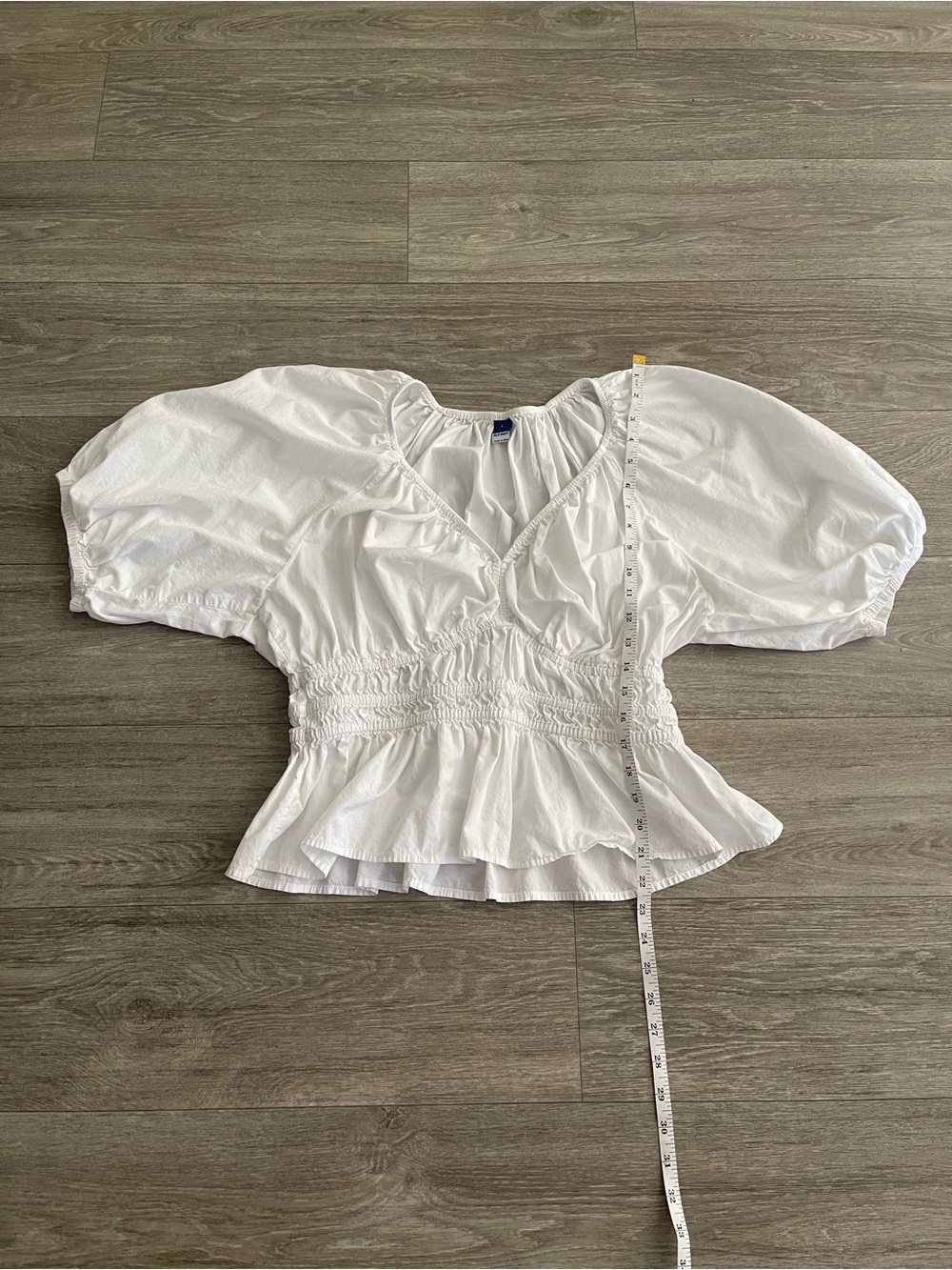 Old Navy Smocked V-Neck Peplum Top - Large - Picture 5 of 8